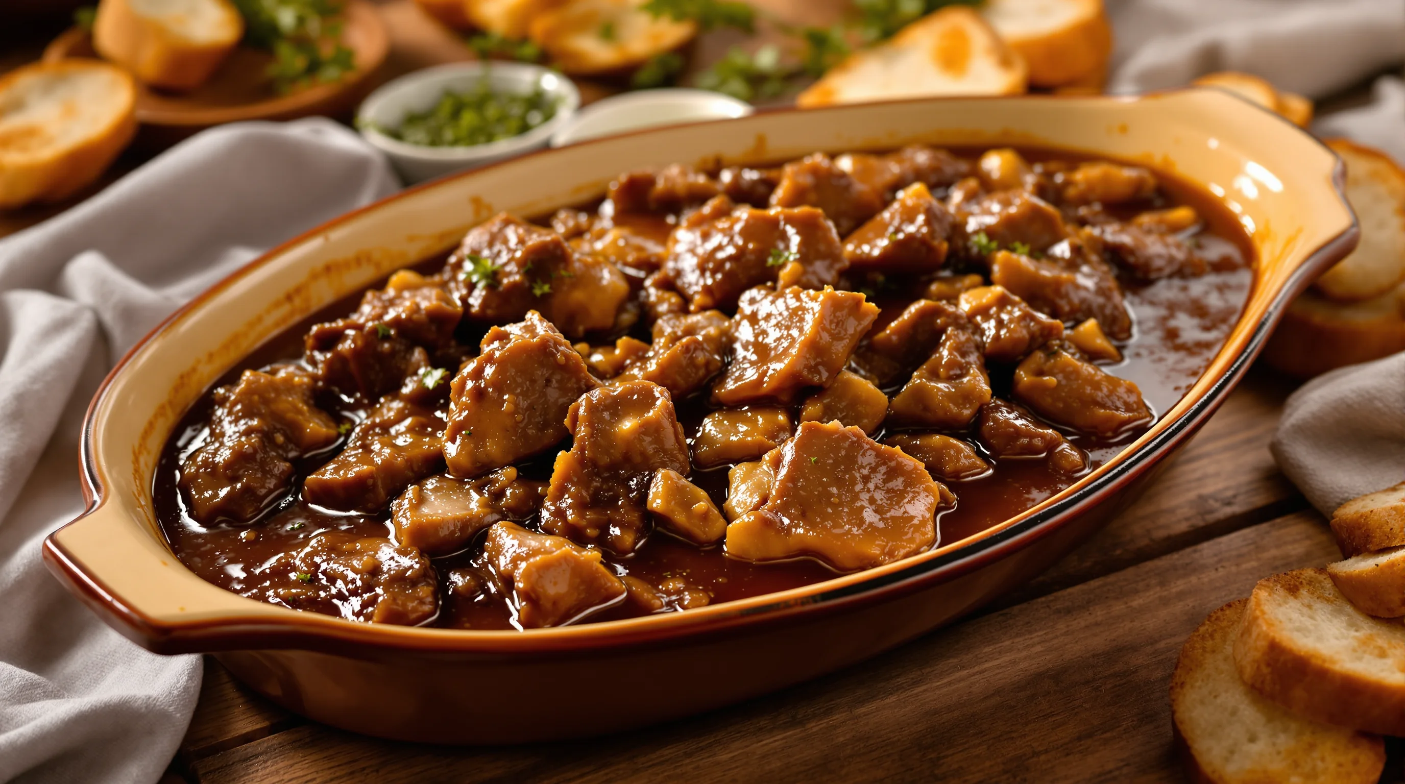 Carne en salsa para mojar pan sin remordimientos: secretos para lograr una textura melosa y un sabor casero