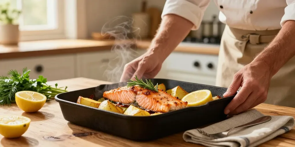 Receta De Salmón Al Horno Con Patatas: El Truco Para Salmón Jugoso